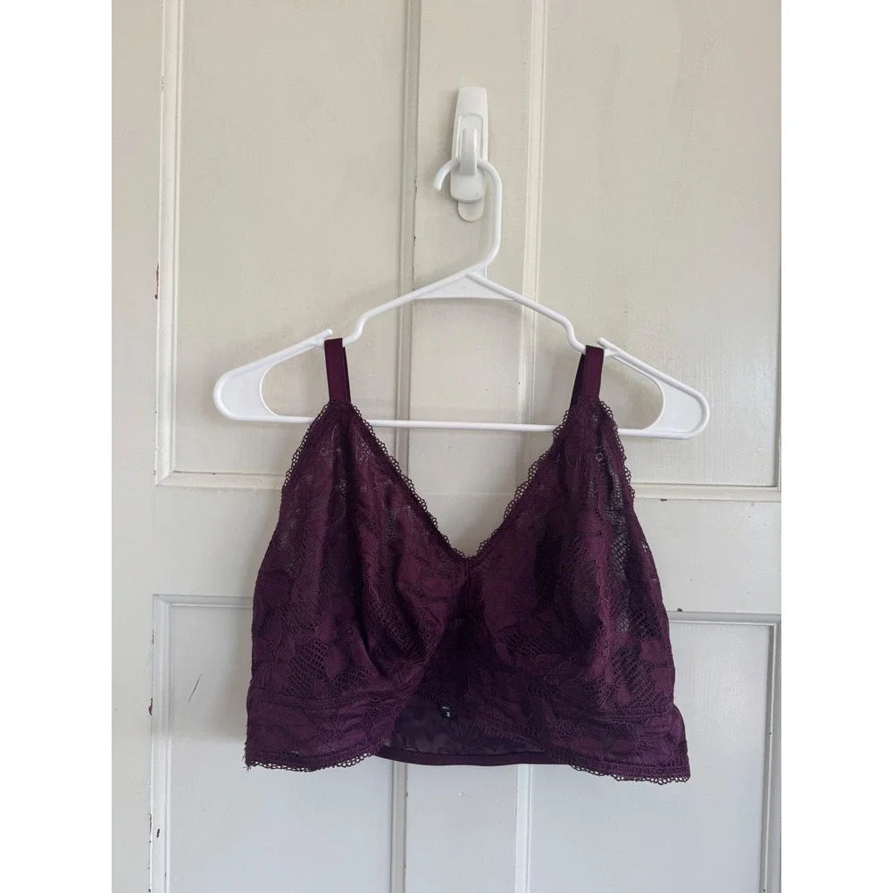 Torrid burgundy purple lace bralette size 2 (2x or 18/20)